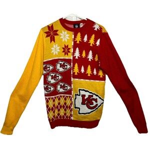 Kansas City Chiefs Ugly Christmas Sweater Mens M NFL Team Apparel Holiday Knit